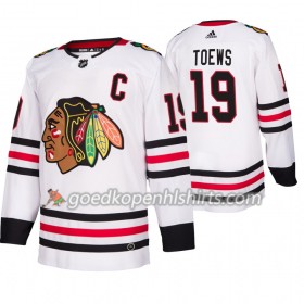 Chicago Blackhawks Jonathan Toews 19 Adidas 2019-2020 Wit Authentic Shirt - Mannen